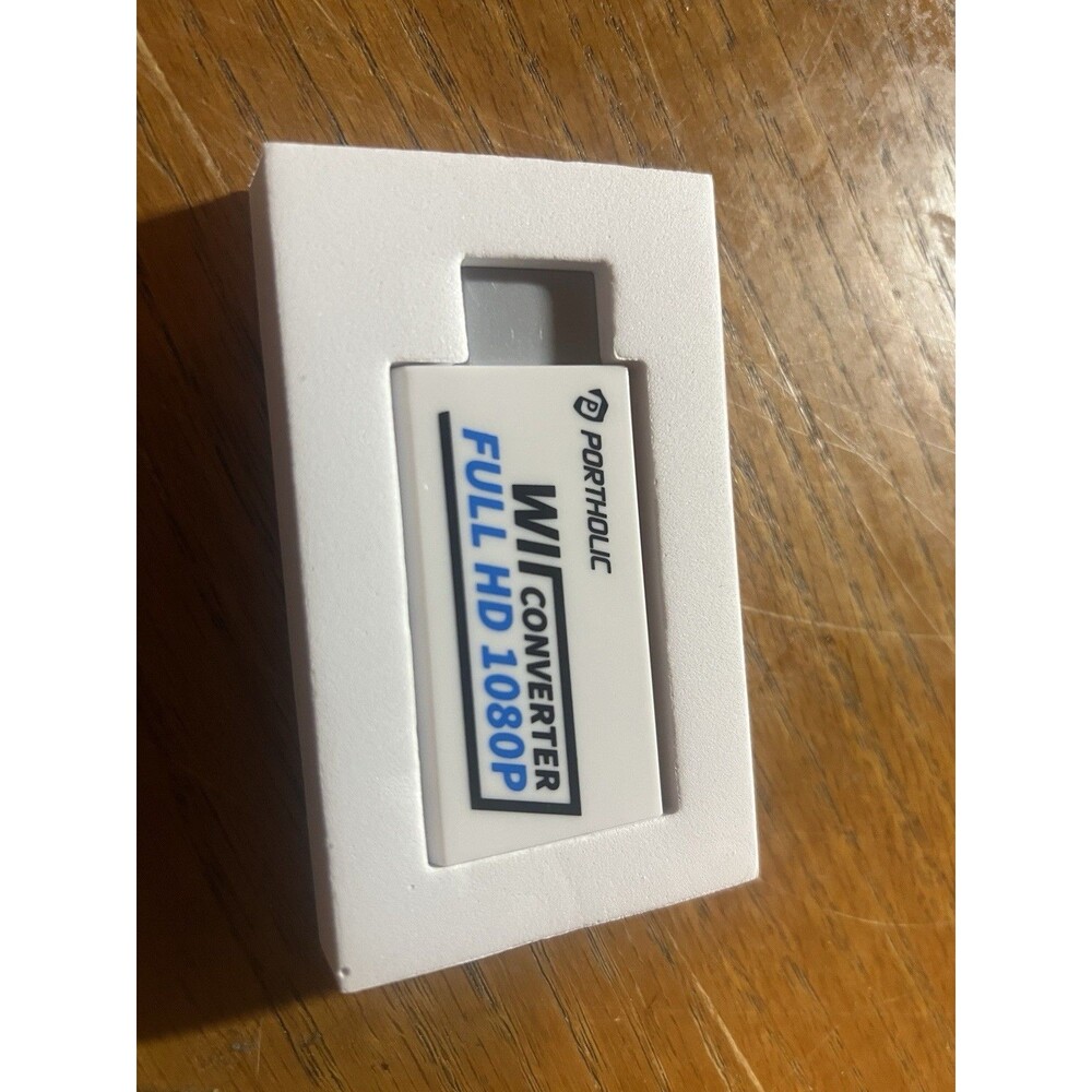 PORTHOLIC Wii to HDMI Converter 1080P for Full HD Device White Adapter For Wii